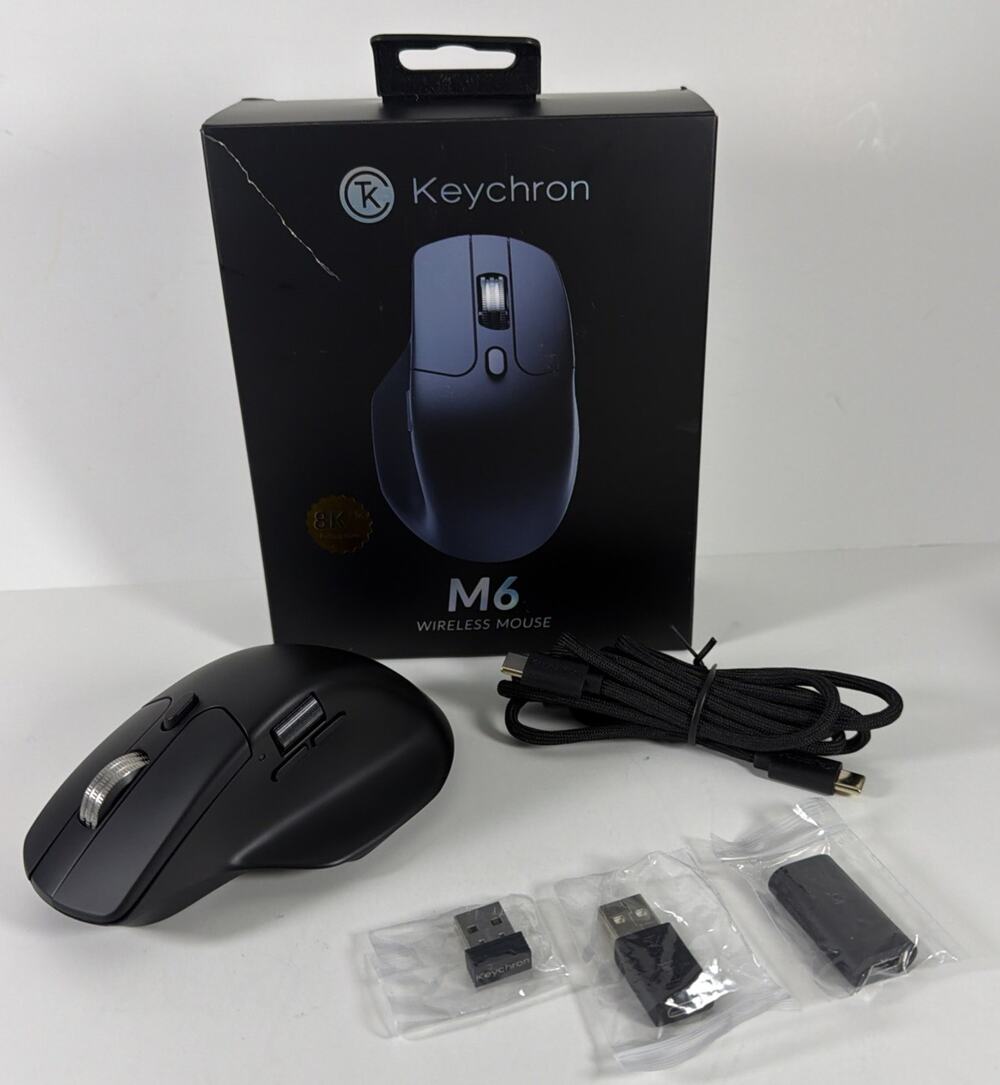 Keychron M6 Multi-Device Bluetooth Wireless Mouse - Black - Open Box